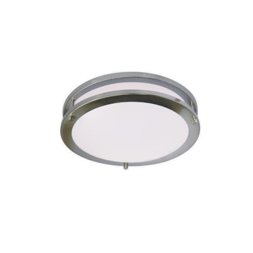 12-in 15W LED Ceiling Light, Dimmable, 950 lm, 120V, 3000K, Nickel Satin