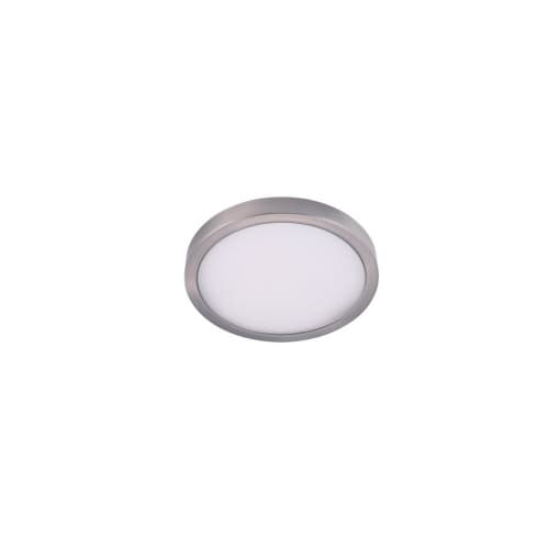 CyberTech 12-in 22W LED Round Ceiling Light, Dimmable, 1320 lm, 120V, 3000K, Nickel Satin