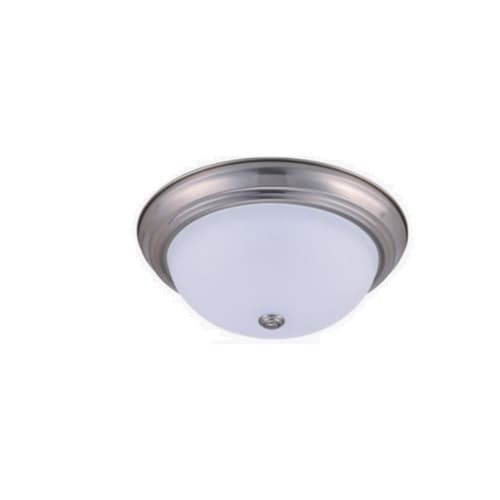 15-in 23W LED Ceiling Light, Dimmable, 1400 lm, 120V, 3000K, Nickel Satin