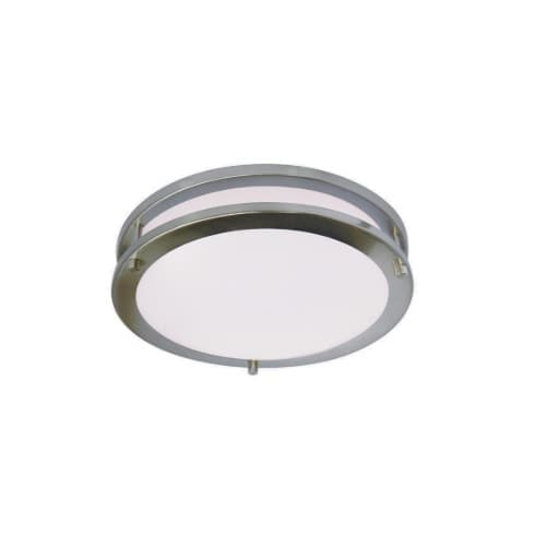 16-in 23W LED Ceiling Light, Dimmable, 1400 lm, 120V, 3000K, Nickel Satin