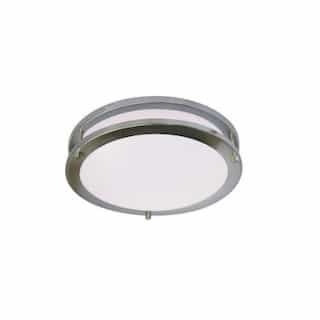 16-in 23W LED Ceiling Light, Dimmable, 1400 lm, 120V, 4000K, Nickel Satin