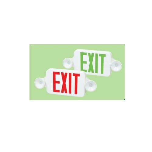 18" LED Exit Combo w/ Battery Backup, Red Letters