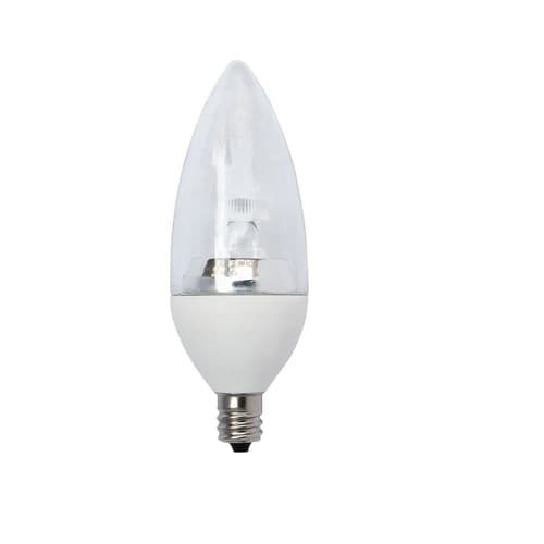 2W LED B11 Bulb, E12, 100 lm, 12V, 3000K, Clear