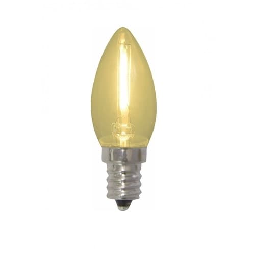 2W LED Filament Bulb, Torpedo Tip, E12, 170 lm, 120V, 2700K, Pack of 2