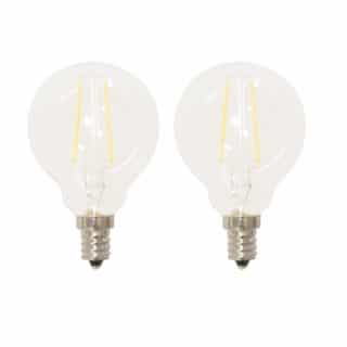 4.5W LED G16 Filament Bulb, Dimmable, E12, 350 lm, 120V, 2700K