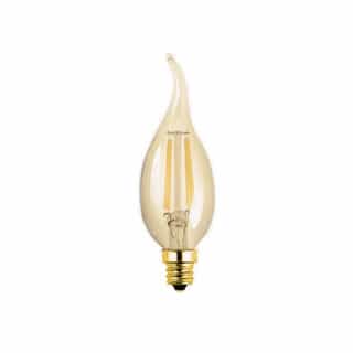 4W LED Filament Bulb, Flame Tip, E12, 300 lm, 120V, 2200K