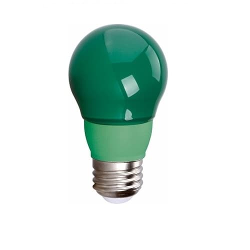 5W LED A15 Bulb, 40W Inc. Retrofit, E26, Green