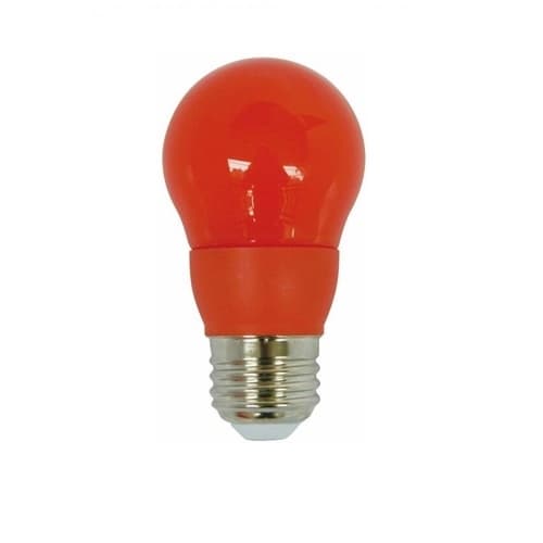 3W LED A15 Bulb, E26, 120V, Orange