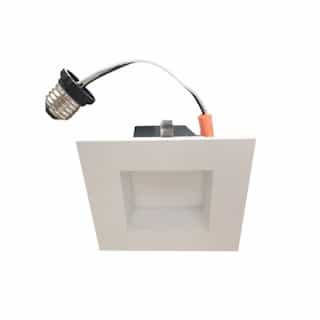 4-in 10W LED Recessed Can Retrofit, Square, 120V, Selectable CCT, WHT