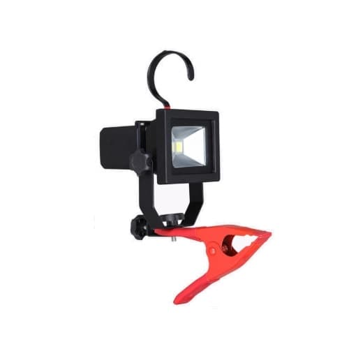 CyberTech 10W Clamp Work Light w/ 5-ft Cord, 800 lm, 120V, 5000K, Red