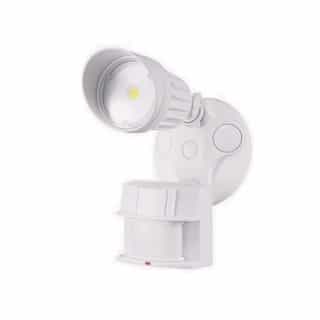 10W LED Single Head Security Light w/ Motion Sensor, 820 lm, 5000K, White