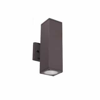 CyberTech 24W LED Square Wall Sconce, 2100 lm, 5000K, Bronze
