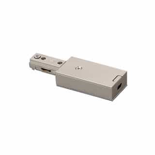 H-Type End Connector for Track Lights, Nickel Satin