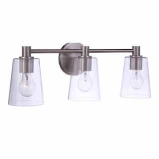 Craftmade Emilio Vanity Light Fixture w/o Bulbs, 3 Lights, E26, Polished Nickel