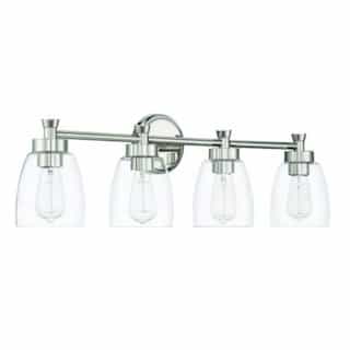 Henning Vanity Light Fixture w/o Bulbs, 4 Lights, E26, Polished Nickel