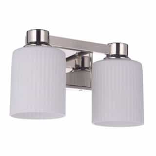 Bretton Vanity Light Fixture w/o Bulbs, 2 Lights, E26, Polished Nickel