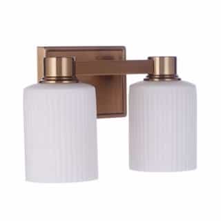 Bretton Vanity Light Fixture w/o Bulbs, 2 Lights, E26, Satin Brass