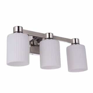 Bretton Vanity Light Fixture w/o Bulbs, 3 Lights, E26, Polished Nickel
