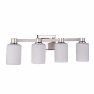Bretton Vanity Light Fixture w/o Bulbs, 4 Lights, E26, Polished Nickel