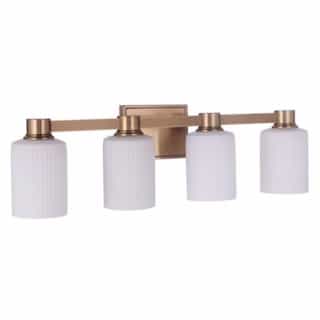 Bretton Vanity Light Fixture w/o Bulbs, 4 Lights, E26, Satin Brass