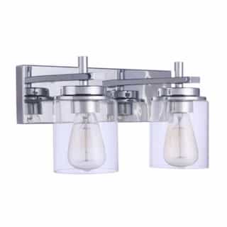 Reeves Vanity Light Fixture w/o Bulbs, 2 Lights, E26, Chrome