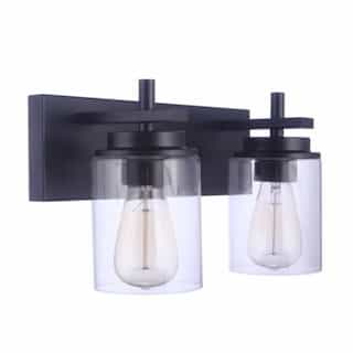 Reeves Vanity Light Fixture w/o Bulbs, 2 Lights, E26, Flat Black
