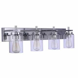 Reeves Vanity Light Fixture w/o Bulbs, 4 Lights, E26, Chrome