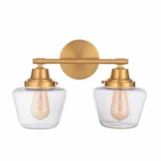 Essex Vanity Light Fixture w/o Bulbs, 2 Lights, E26, Satin Brass