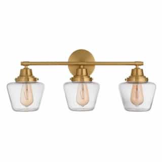 Essex Vanity Light Fixture w/o Bulbs, 3 Lights, E26, Satin Brass