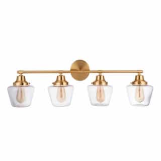 Essex Vanity Light Fixture w/o Bulbs, 4 Lights, E26, Satin Brass