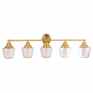 Essex Vanity Light Fixture w/o Bulbs, 5 Lights, E26, Satin Brass
