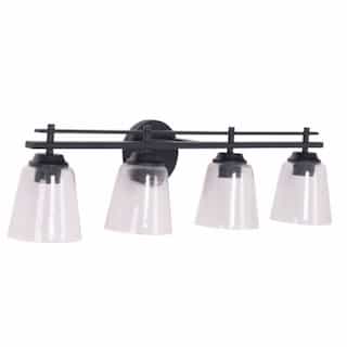 Drake Vanity Light Fixture w/o Bulbs, 4 Lights, E26, Flat Black