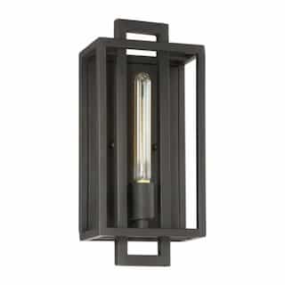 Cubic Wall Sconce Fixture w/o Bulb, 1 Light, E26, Aged Bronze Brushed