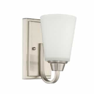 Grace Wall Sconce Fixture w/o Bulb, E26, Polish Nickel & Frosted Glass