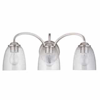 Serene Vanity Light Fixture w/o Bulbs, 3 Lights, E26, Polished Nickel