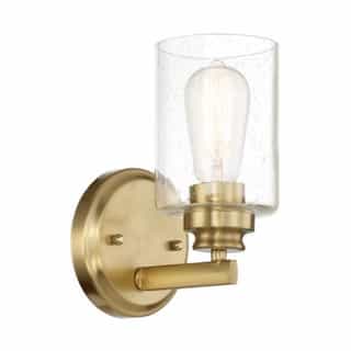 Bolden Wall Sconce Fixture w/o Bulb, 1 Light, Satin Brass/Clear Glass