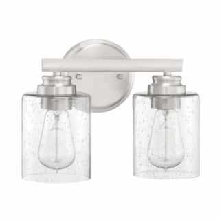 Bolden Vanity Light Fixture w/o Bulbs, 2 Lights, Nickel/Clear Glass