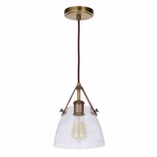 Hagen Pendant Light Fixture w/o Bulb, 1 Light, E26, Vintage Brass