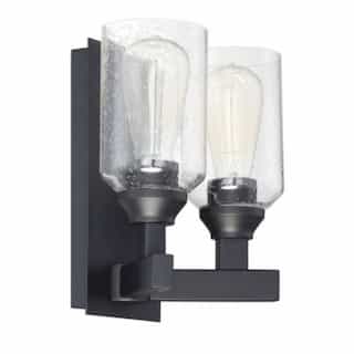 Chicago Vanity Light Fixture w/o Bulbs, 2 Lights, E26, Flat Black