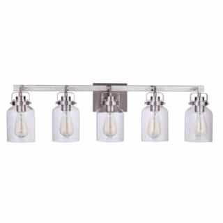 Foxwood Vanity Light Fixture w/o Bulbs, 5 Lights, E26, Polished Nickel