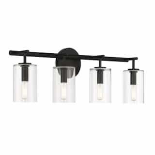 Hailie Vanity Light Fixture w/o Bulbs, 4 Lights, E12, Flat Black