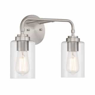 Stowe Vanity Light Fixture w/o Bulbs, 2 Lights, E26, Polished Nickel