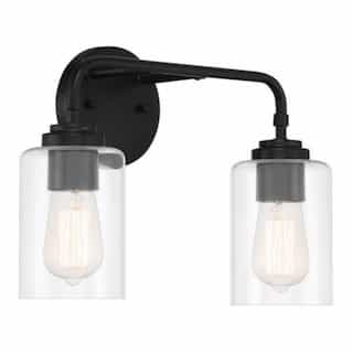 Stowe Vanity Light Fixture w/o Bulbs, 2 Lights, E26, Flat Black