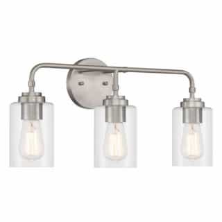 Stowe Vanity Light Fixture w/o Bulbs, 3 Lights, E26, Polished Nickel
