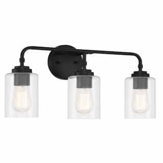 Stowe Vanity Light Fixture w/o Bulbs, 3 Lights, E26, Flat Black
