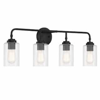 Stowe Vanity Light Fixture w/o Bulbs, 4 Lights, E26, Flat Black
