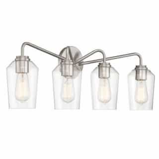 Shayna Vanity Light Fixture w/o Bulbs, 4 Lights, E26, Polished Nickel