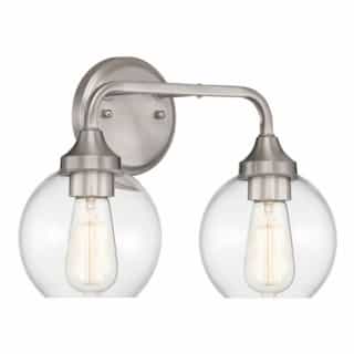 Glenda Vanity Light Fixture w/o Bulbs, 2 Lights, E26, Polished Nickel