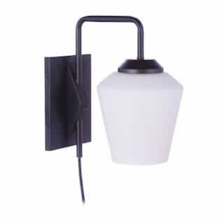 Rive Plug-In Wall Sconce Fixture w/o Bulb, 1 Light, E26, Flat Black