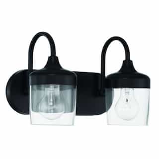 Wrenn Vanity Light Fixture w/o Bulbs, 2 Lights, E26, Flat Black